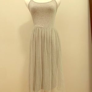 Top shop Gray Ballerina Dress w/Tulle Skirt Size 6